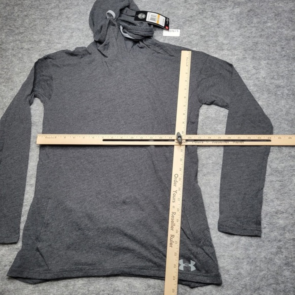New Under Armour Women Hoodie Small Grey‎ Pockets Pullover Loose Heatgear Thin - Picture 7 of 11